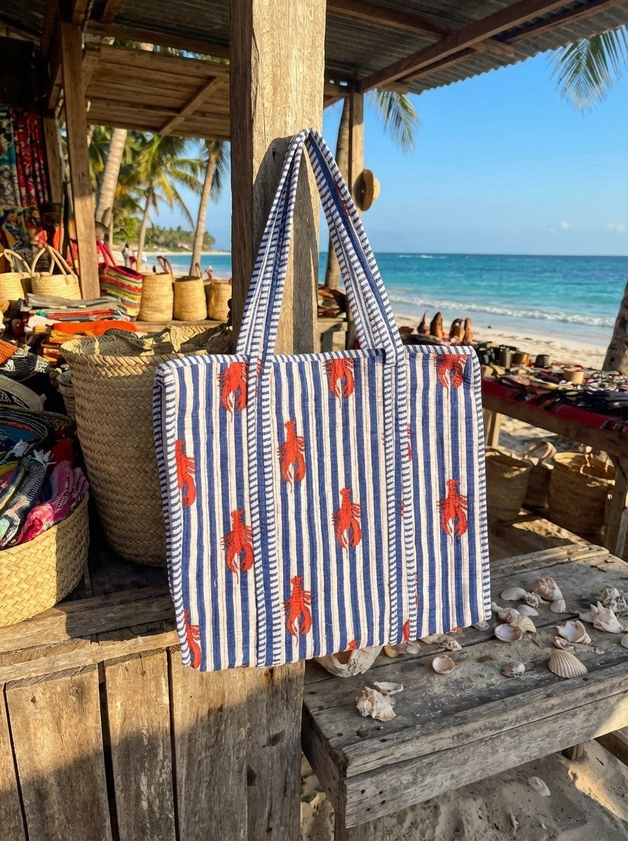 The Lobster Bay Tote (With Zipper)