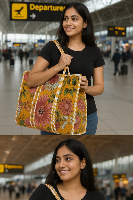 Wanderlust in Bloom Tote (With Zipper)