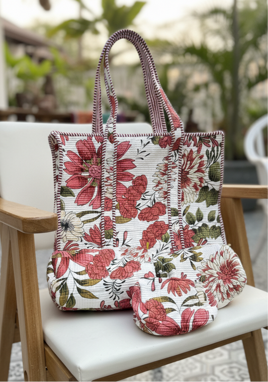 The Riviera tote and pouches (With Zipper)