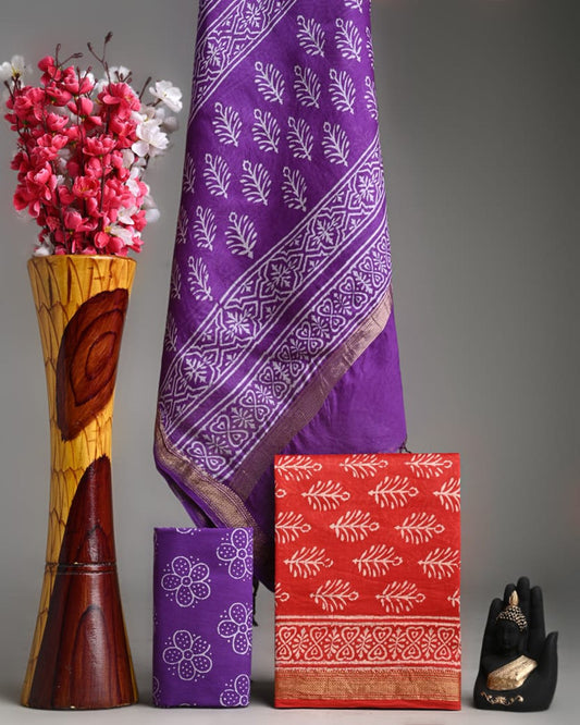 MAHESHWARI SILK SUIT SET