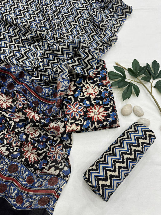 Pure Cotton Unstitched Suit With Cotton Dupatta