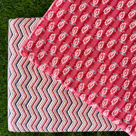 Pure cotton top and bottom set (2.5 mtr top, 2.5 mtr bottom)