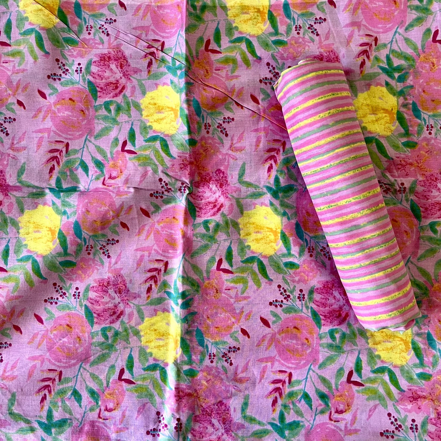 Pure cotton top and bottom set (2.5 mtr top, 2.5 mtr bottom)