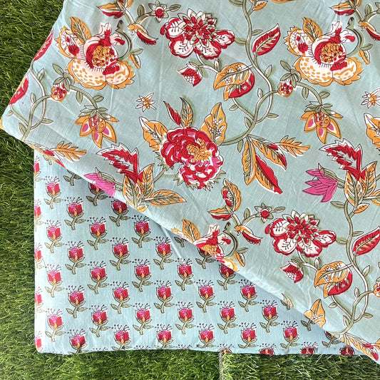 Pure cotton top and bottom set (2.5 mtr top, 2.5 mtr bottom)