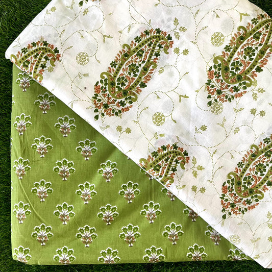 Pure cotton top and bottom set (2.5 mtr top, 2.5 mtr bottom)