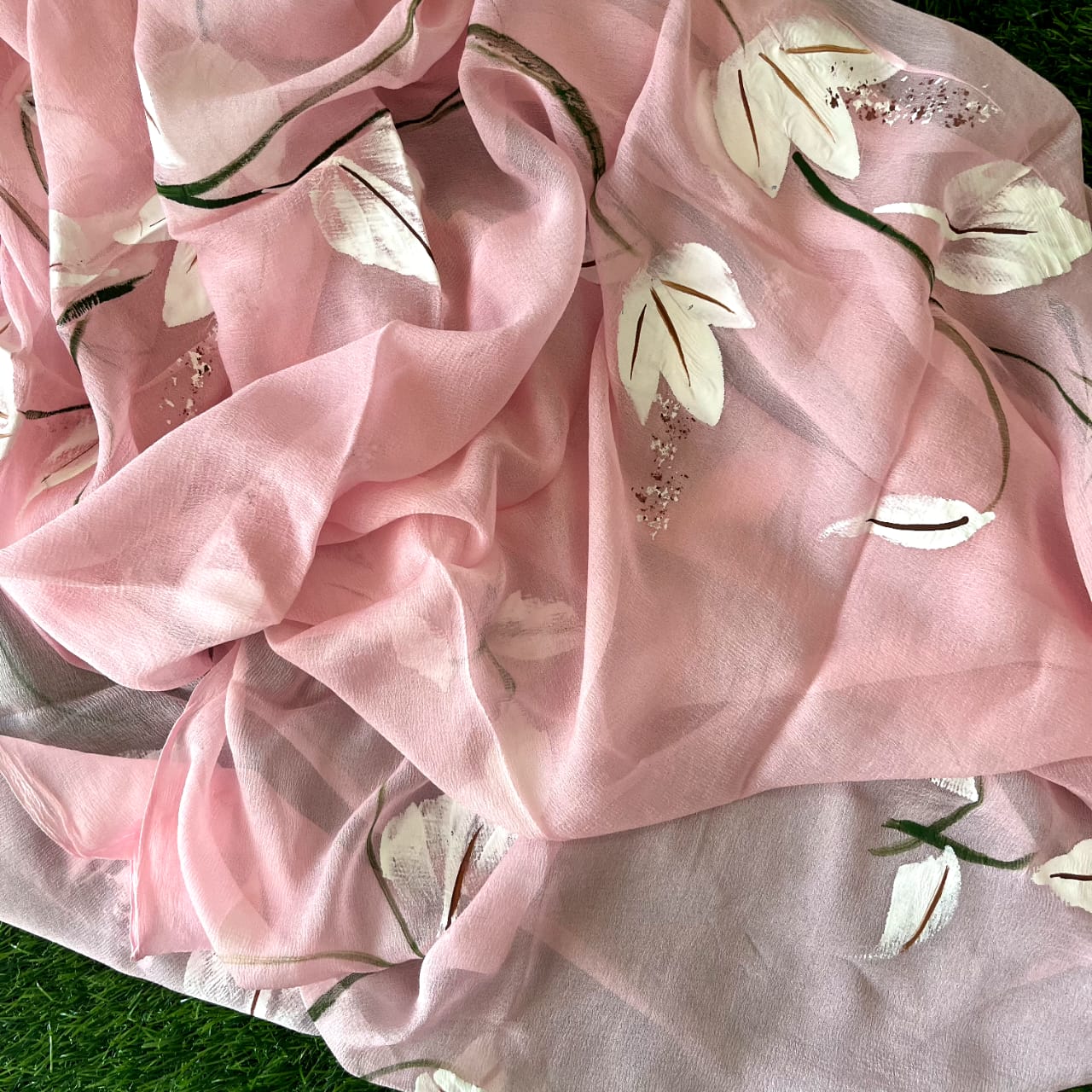 Pure Cotton Unstitched Suit With Chiffon Dupatta