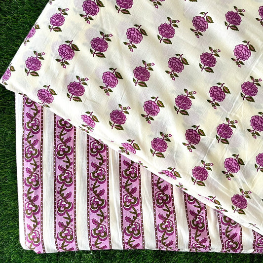 Pure cotton top and bottom set (2.5 mtr top, 2.5 mtr bottom)