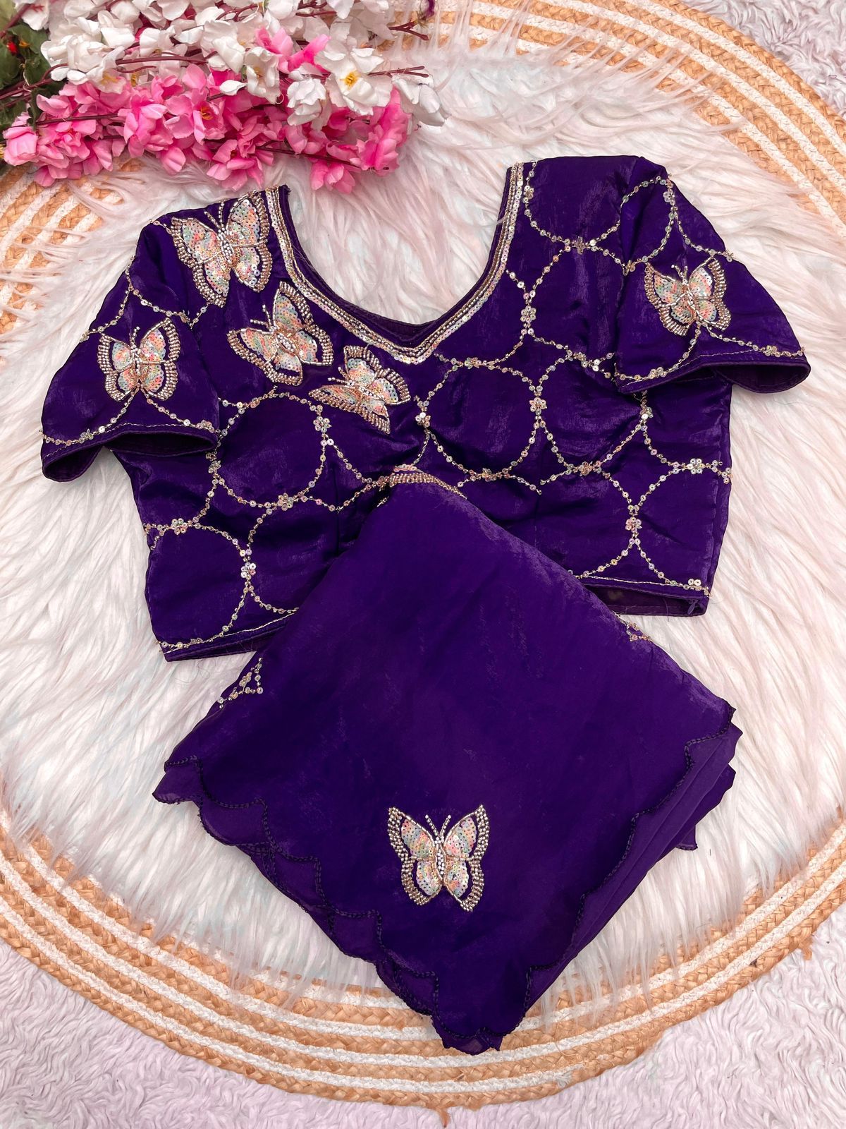 Luxurious Fandy Satin Saree