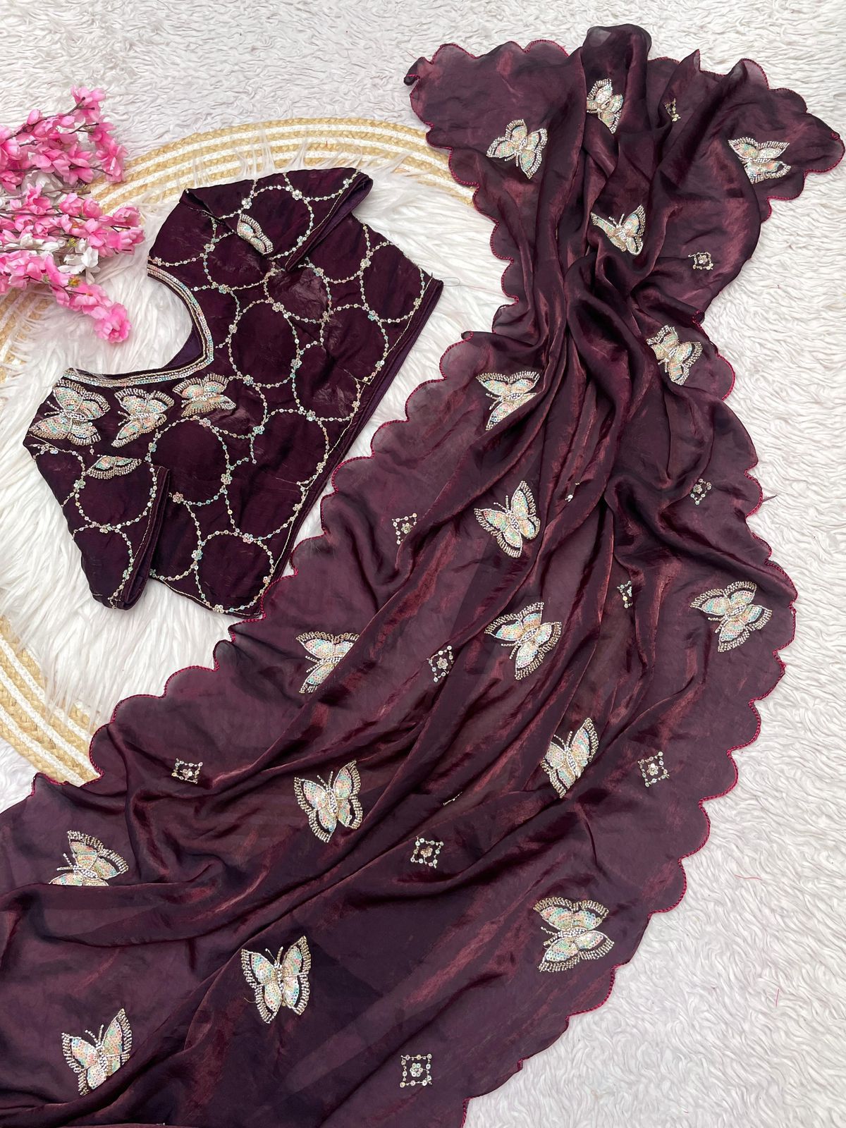 Luxurious Fandy Satin Saree