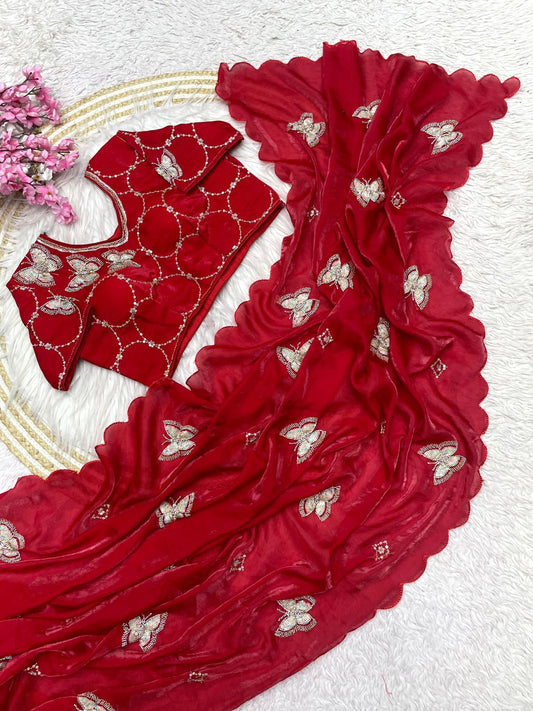 Luxurious Fandy Satin Saree