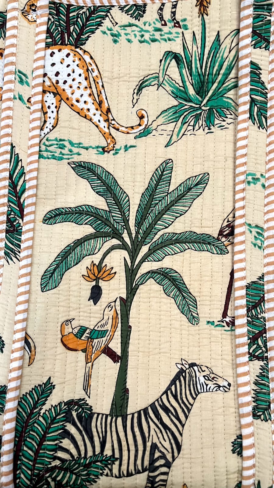 Beige Jungle Safari Tote and Pouches (With Zipper)