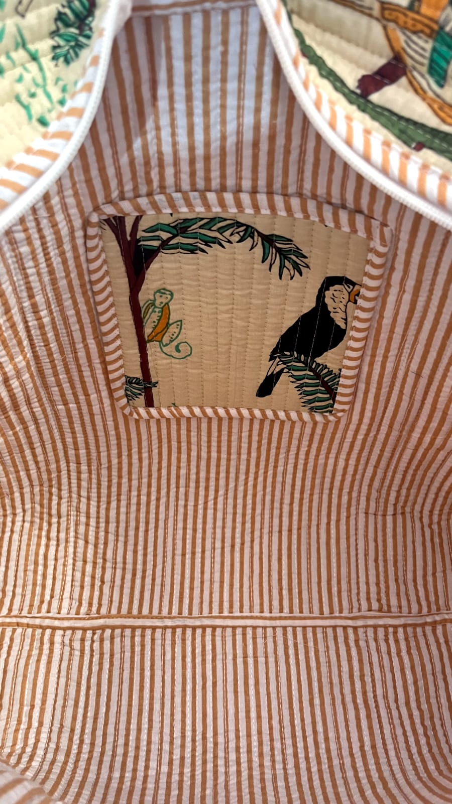 Beige Jungle Safari Tote and Pouches (With Zipper)