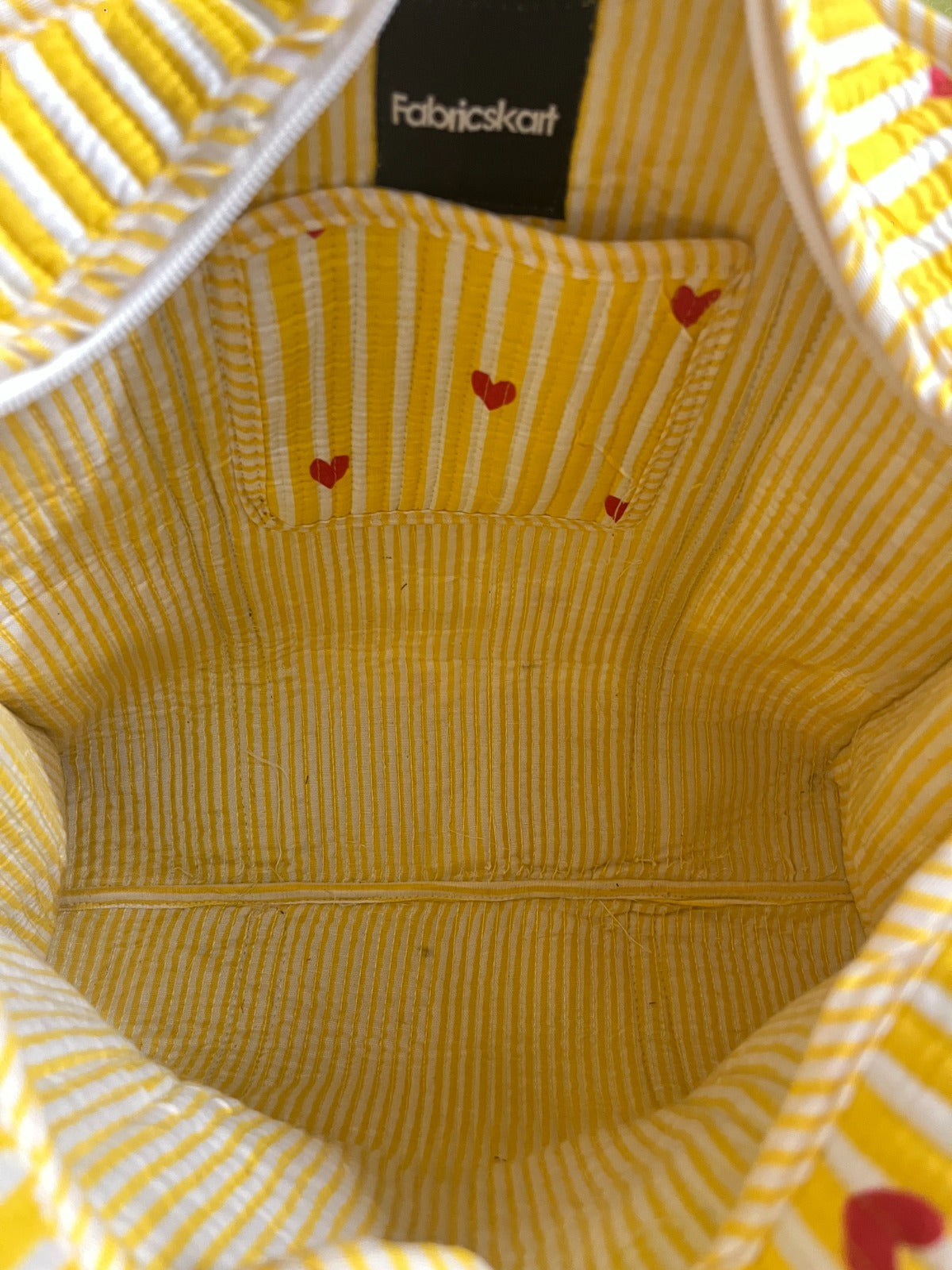 Honey Heart Tote and Pouches (With Zipper)