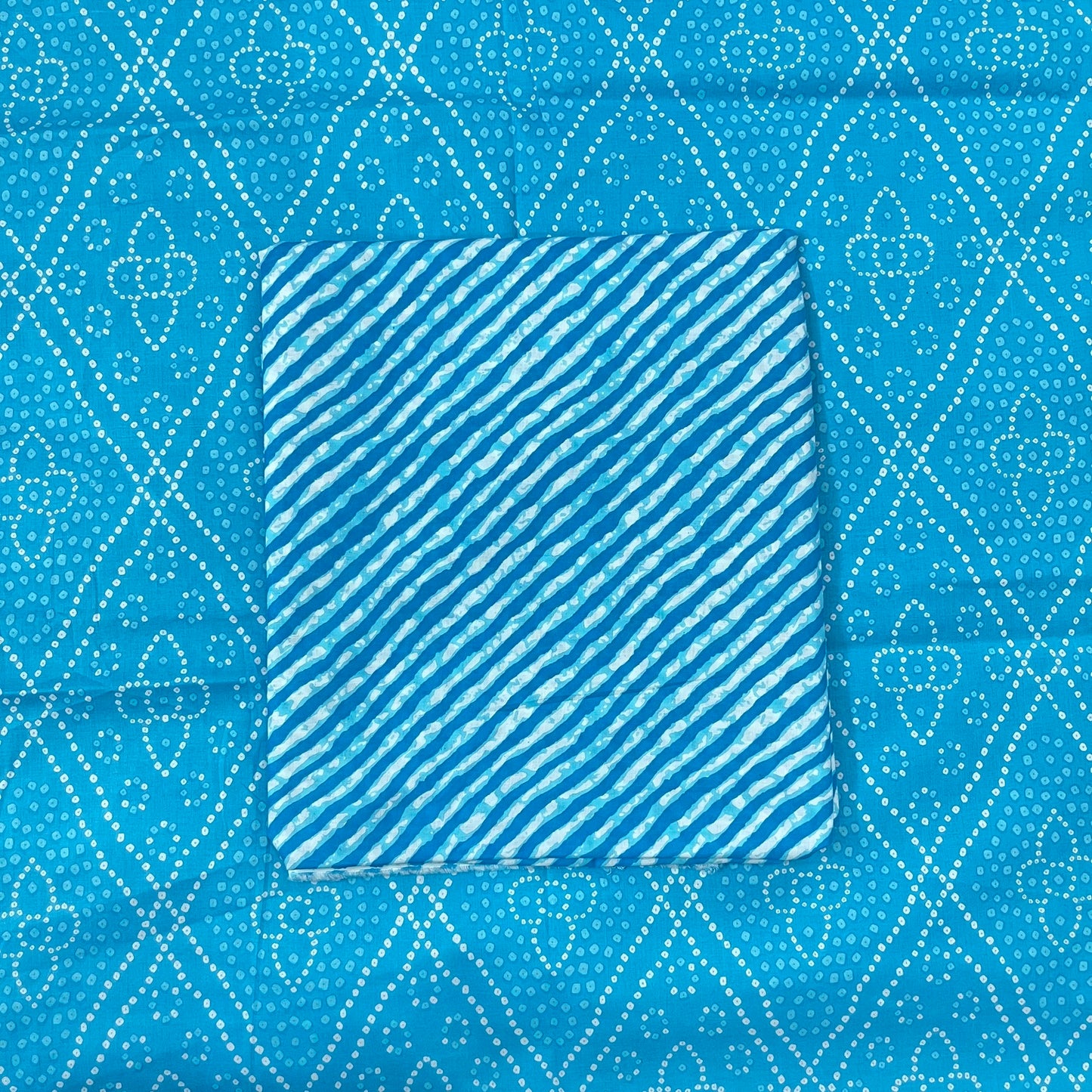 Pure Cotton Block Print Dress Material Combo set of 2PC Top & Bottom (2.5 MTR TOP, 2.5 MTR BOTTOM)