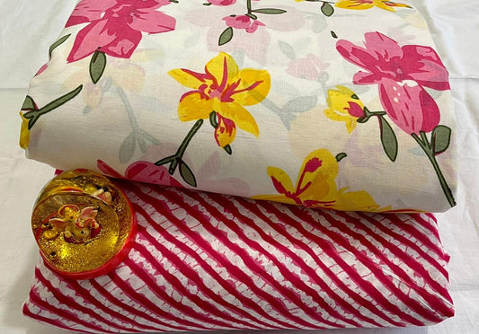 Pure cotton top and bottom set (2.5 mtr top, 2.5 mtr bottom)