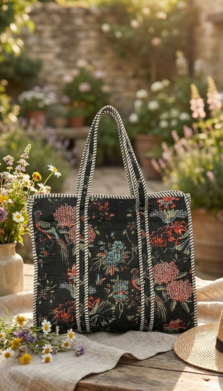 Royal Meadow Tote (With Zipper)
