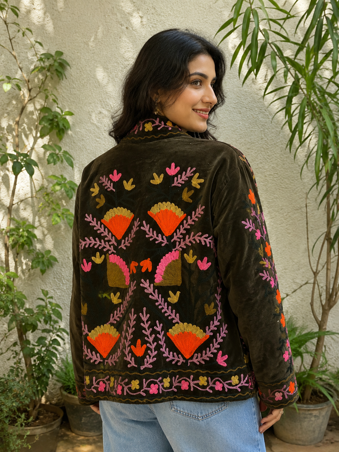 Imperial Olive Blossom Suzani Jacket