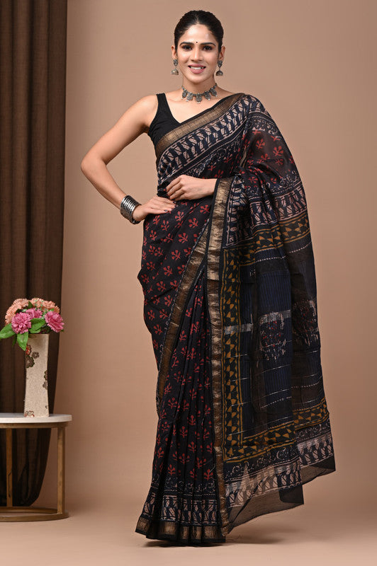 MAHESHWARI SILK BAGRU PRINT SAREE