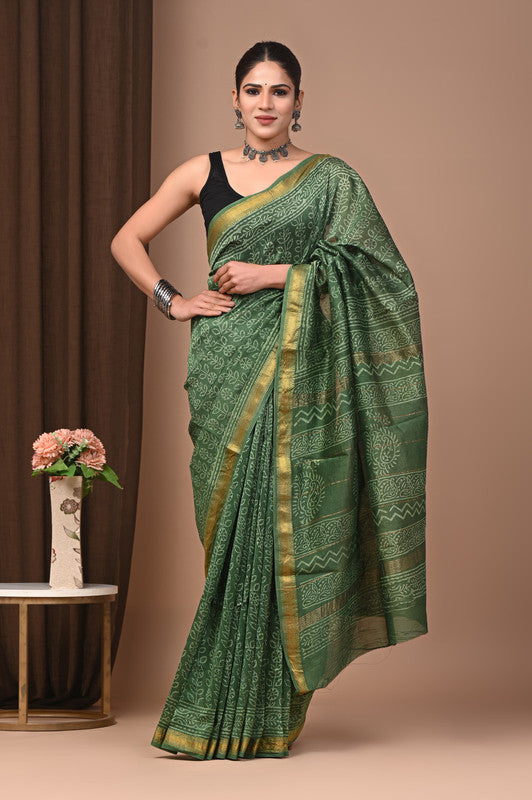 MAHESHWARI SILK BAGRU PRINT SAREE