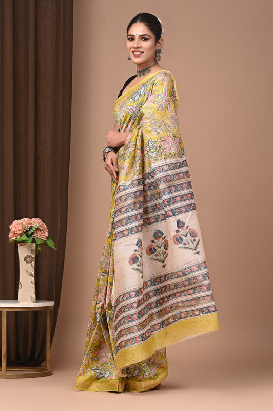 MAHESHWARI SILK BAGRU PRINT SAREE