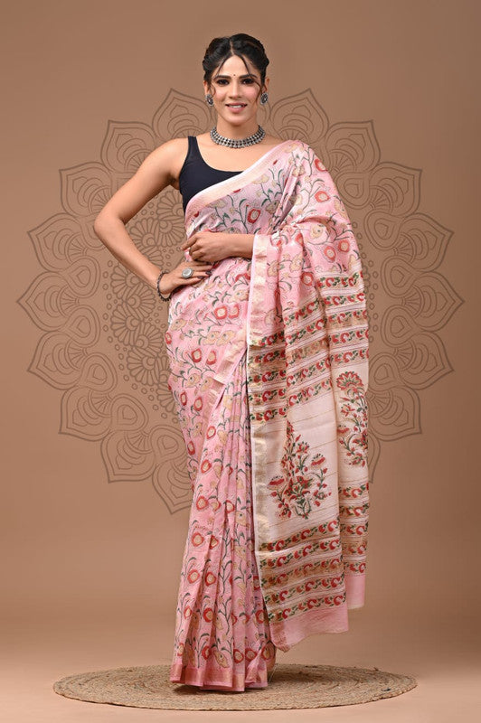 MAHESHWARI SILK BAGRU PRINT SAREE