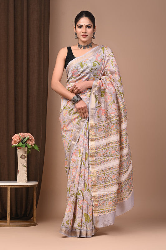 MAHESHWARI SILK BAGRU PRINT SAREE