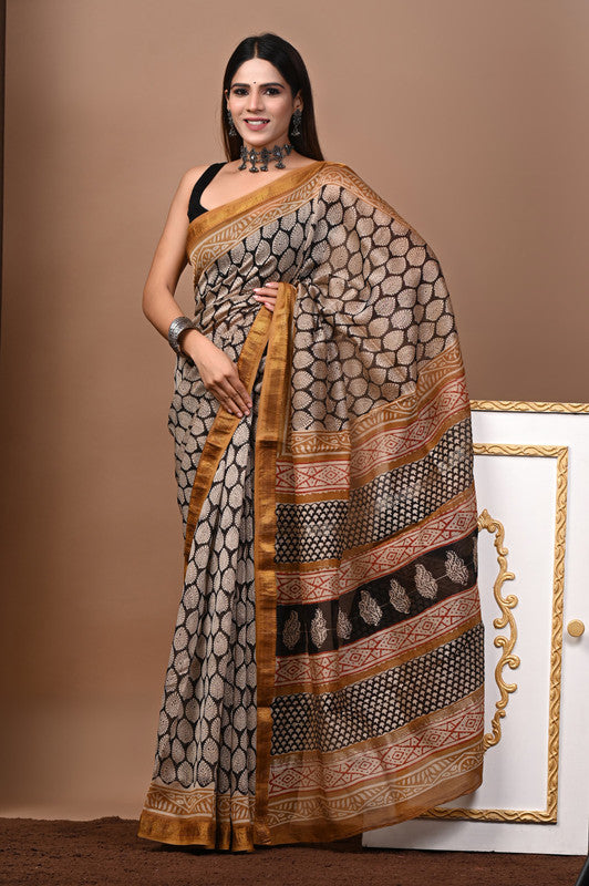 MAHESHWARI SILK BAGRU PRINT SAREE