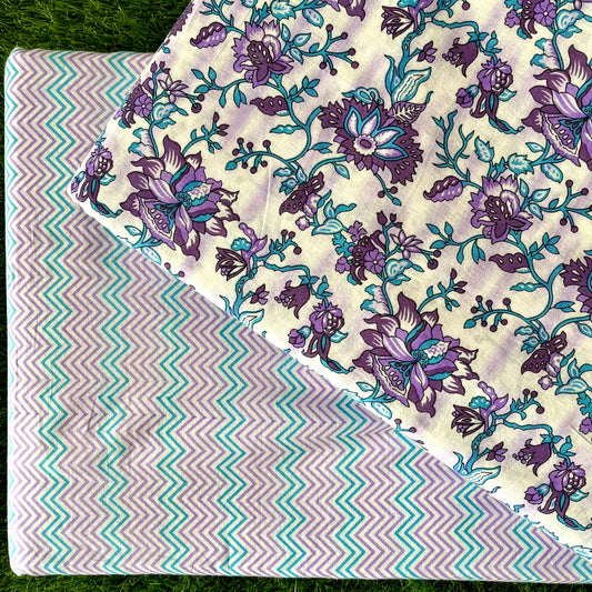 Pure cotton top and bottom set (2.5 mtr top, 2.5 mtr bottom)