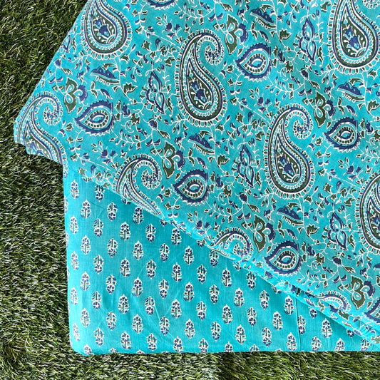 Pure cotton top and bottom set (2.5 mtr top, 2.5 mtr bottom)