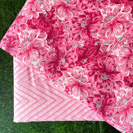 Pure cotton top and bottom set (2.5 mtr top, 2.5 mtr bottom)