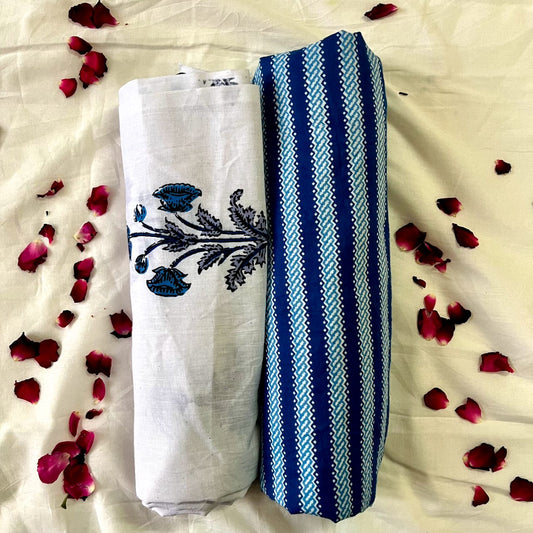 Pure cotton top and bottom set (2.5 mtr top, 2.5 mtr bottom)