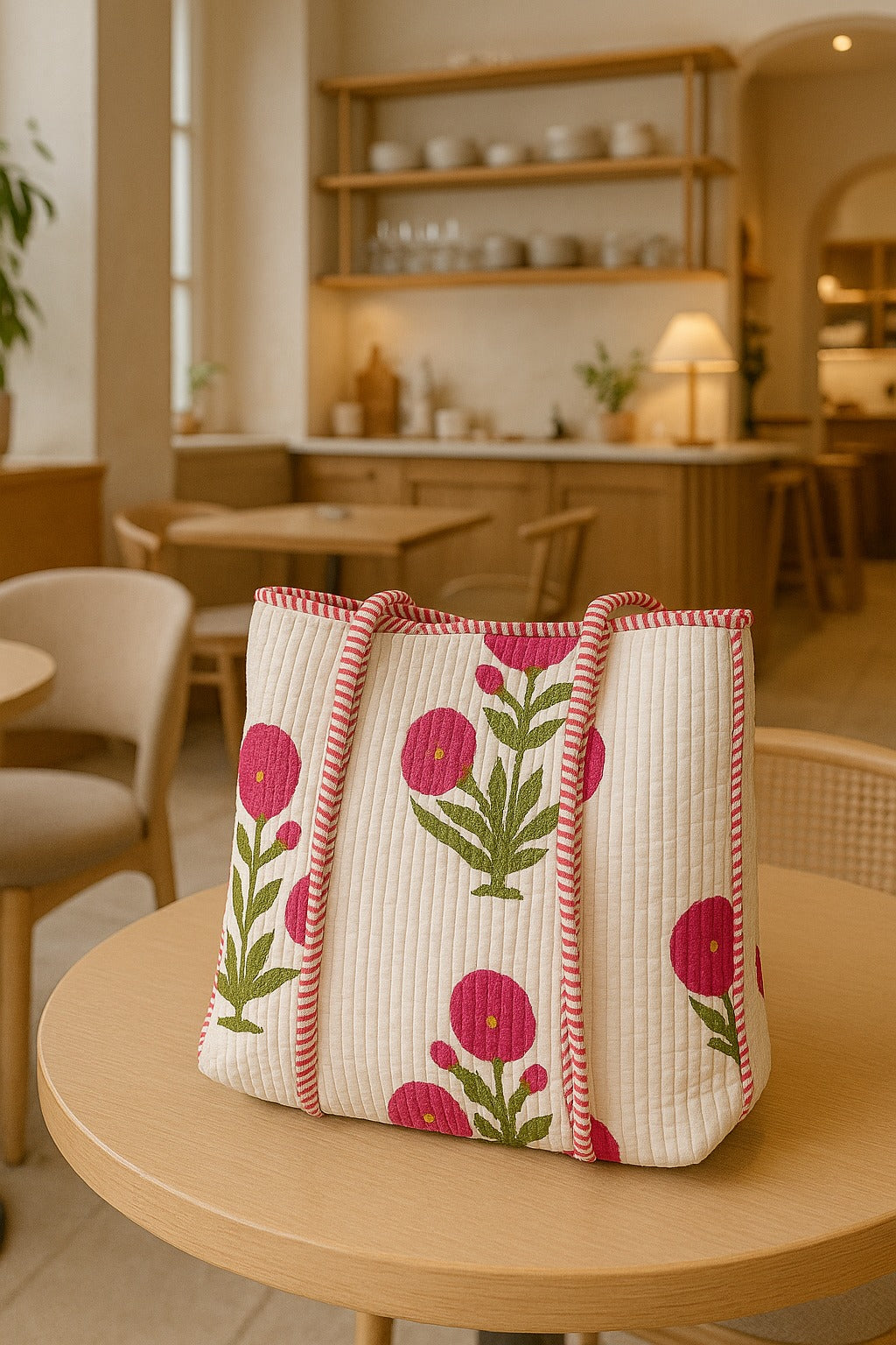 Calming Pink Flower Tote
