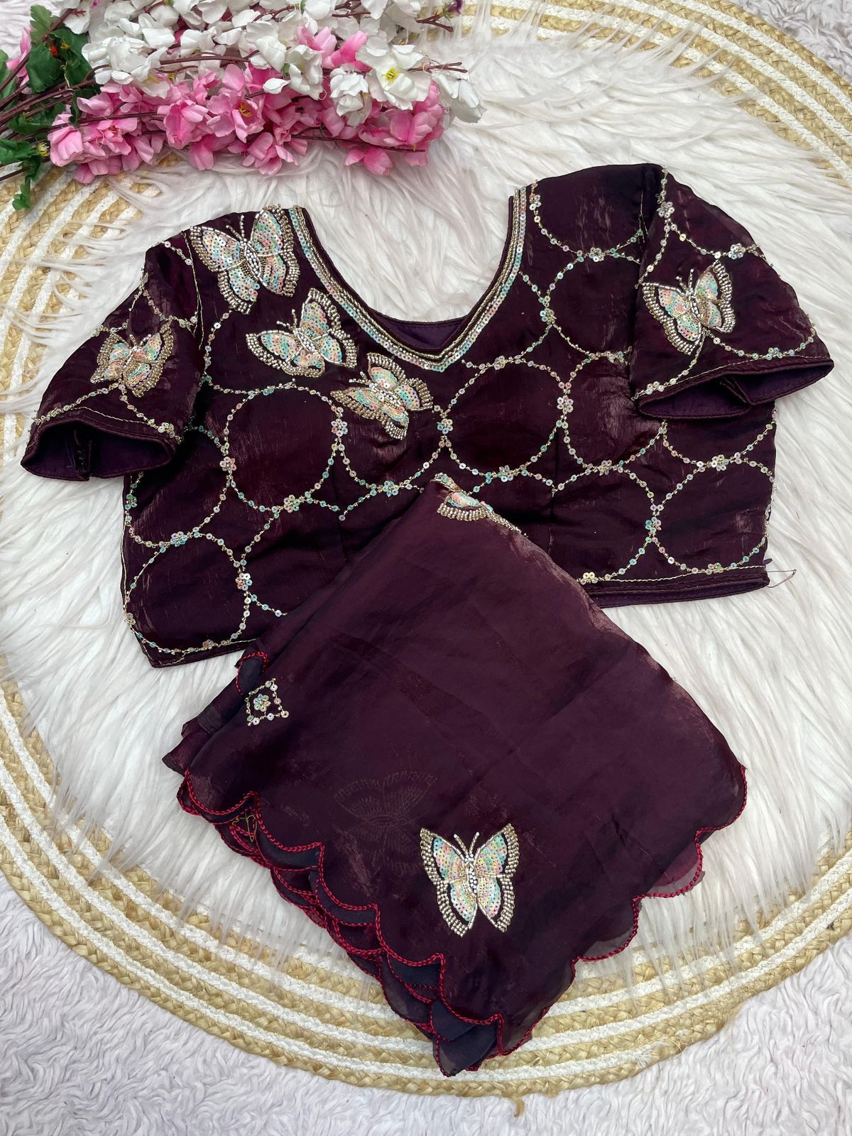 Luxurious Fandy Satin Saree