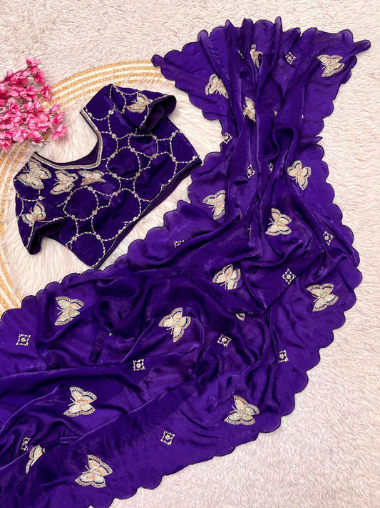 Luxurious Fandy Satin Saree