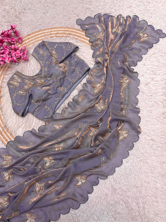 Luxurious Fandy Satin Saree