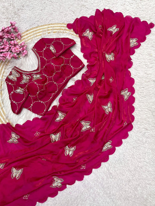 Luxurious Fandy Satin Saree
