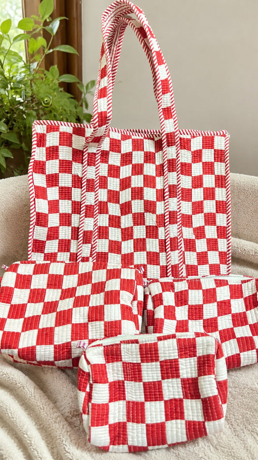 The Verona Tote and Pouches (With Zipper)