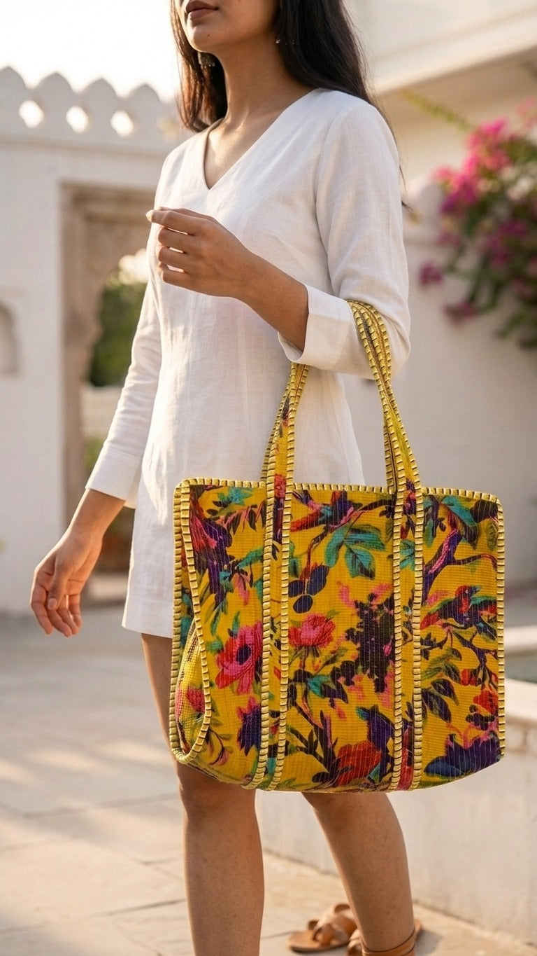 Marigold Noir Tote (With Zipper)