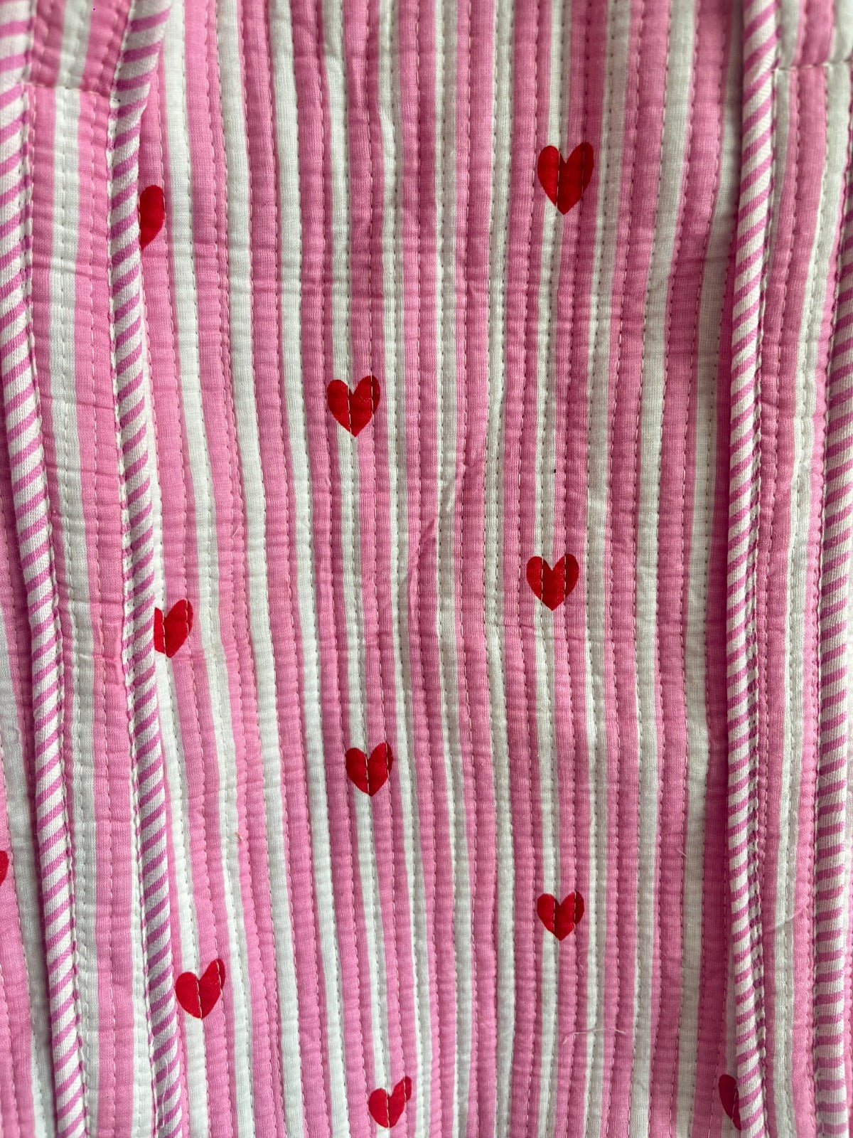 Blush Little Heart Tote and Pouches (With Zipper)