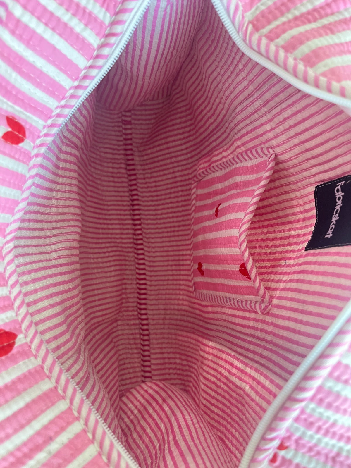 Blush Little Heart Tote and Pouches (With Zipper)