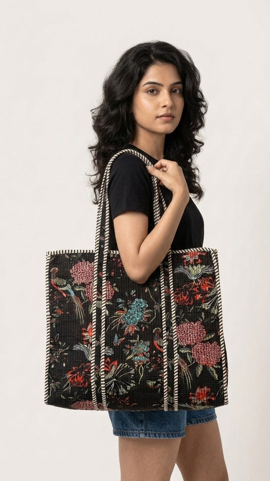 Royal Meadow Tote (With Zipper)