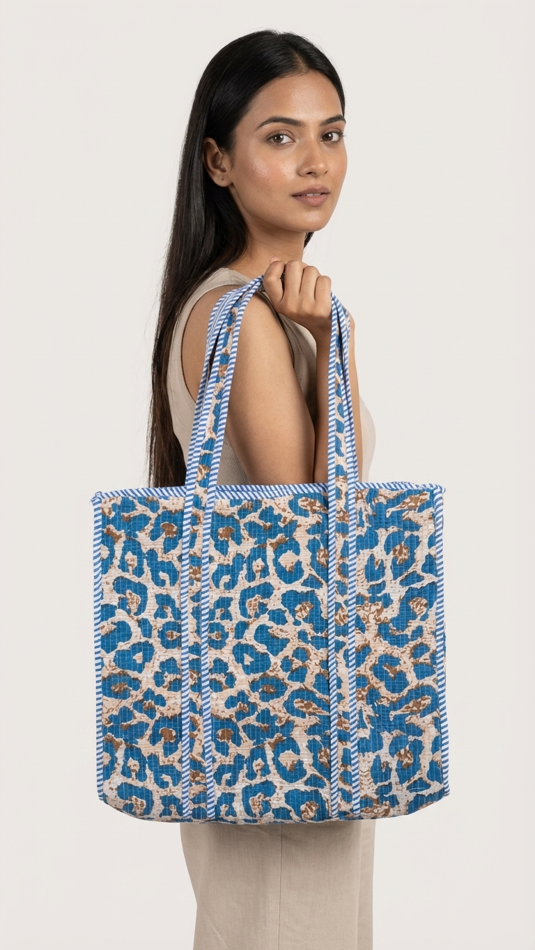 Ocean Leopard Muse Tote (With Zipper)