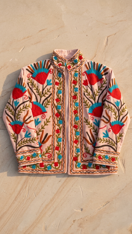 Crimson Bloom Suzani Jacket