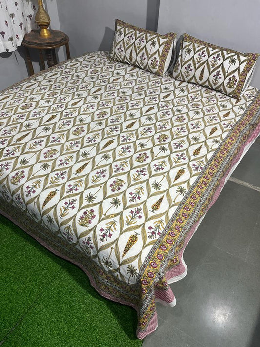 Pure Cotton Handblock Printed Bedsheet