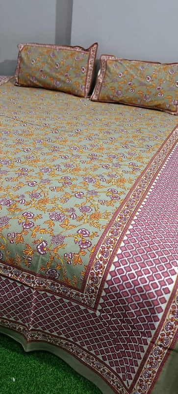 Pure Cotton Handblock Printed Bedsheet