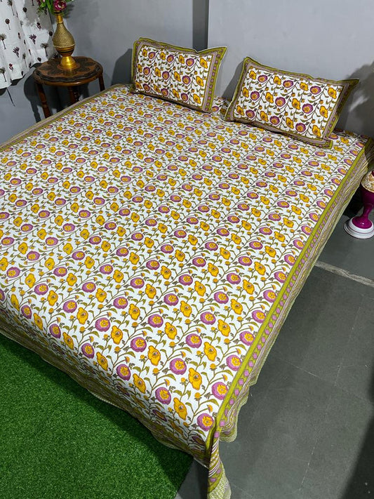 Pure Cotton Handblock Printed Bedsheet