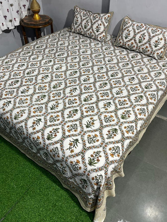 Pure Cotton Handblock Printed Bedsheet