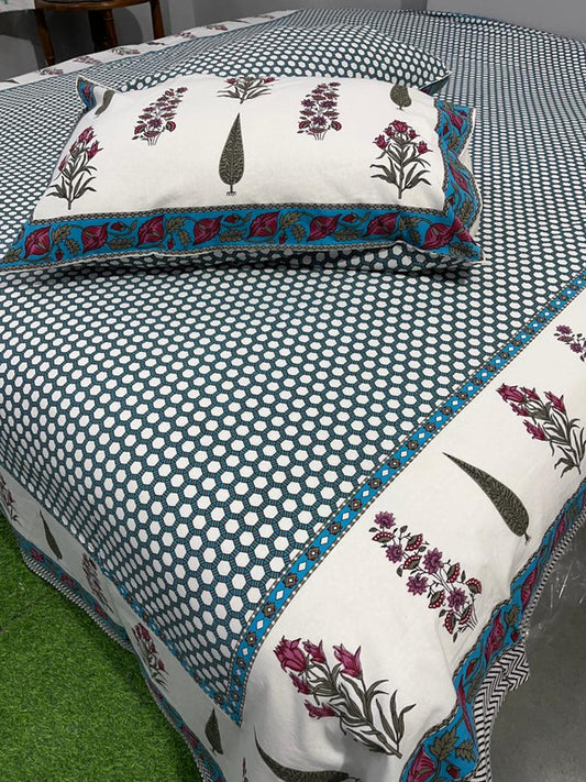 Pure Cotton Handblock Printed Bedsheet