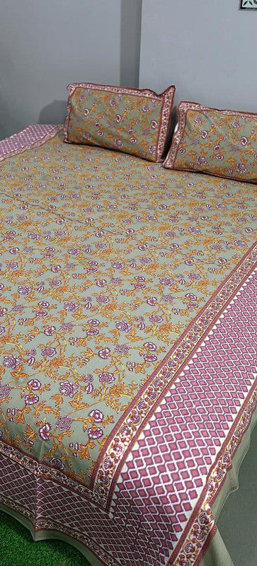 Pure Cotton Handblock Printed Bedsheet